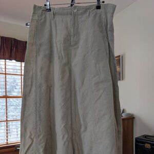 Zara khaki mid-length skirt